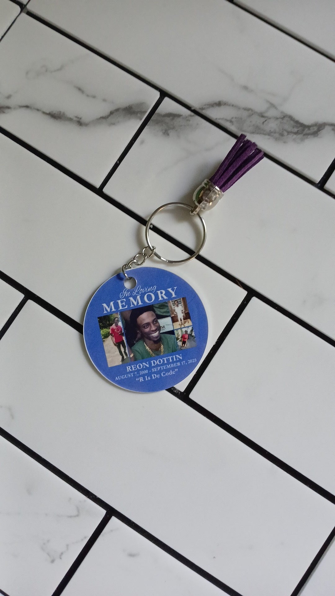 Circular Memorial Keychain