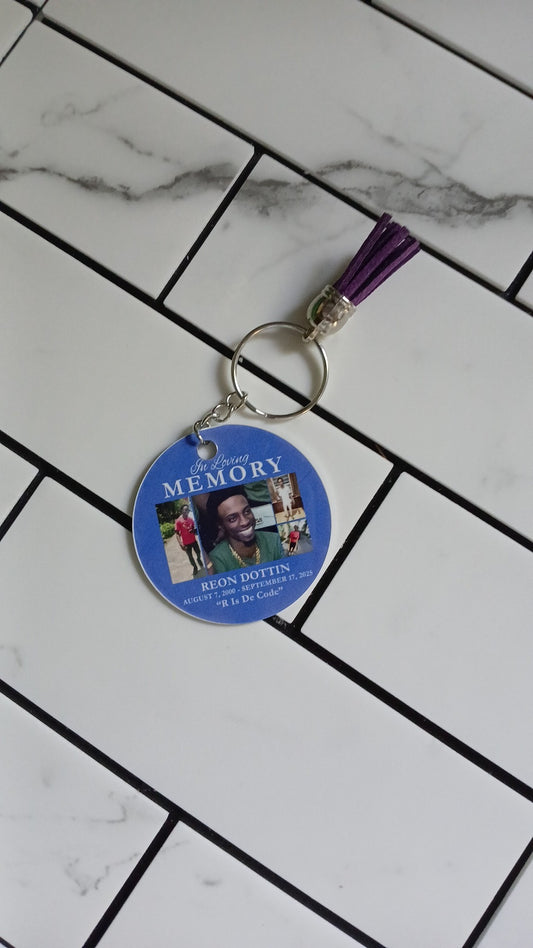 Circular Memorial Keychain